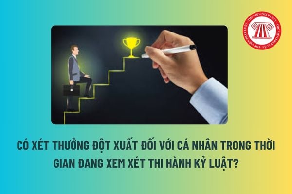 Thành tích công tác đột xuất là gì? Có xét thưởng đột xuất đối với cá nhân trong thời gian đang xem xét thi hành kỷ luật? 