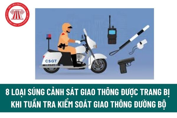 8 loại súng cảnh sát giao thông được trang bị khi tuần tra kiểm soát giao thông đường bộ bao gồm? 