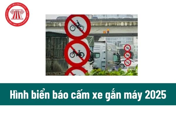 Hình biển báo cấm xe gắn máy 2025? Mức phạt theo Nghị định 168 khi đi vào đường có biển cấm xe gắn máy?