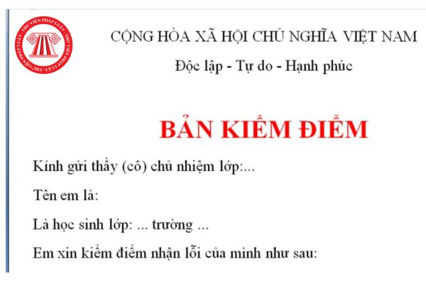 Mẫu bản kiểm điểm không thuộc bài ngắn gọn dành cho học sinh cấp 2, cấp 3? Các hành vi học sinh cấp 2, cấp 3 không được làm?