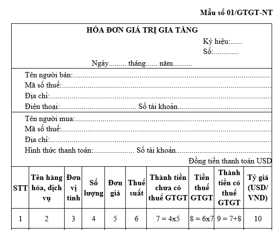 Mẫu hóa đơn giá trị gia tăng mới nhất hiện nay theo Nghị định 123