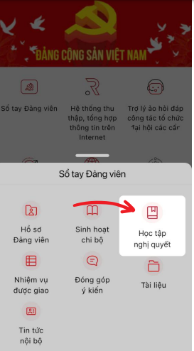 Tính năng: “Học tập Nghị quyết"