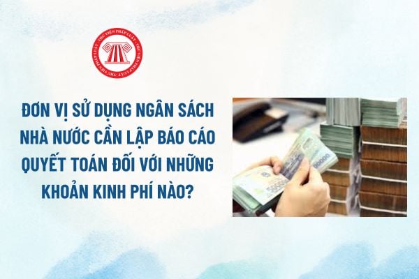 Đơn vị sử dụng ngân sách nhà nước cần lập báo cáo quyết toán đối với những khoản kinh phí nào?