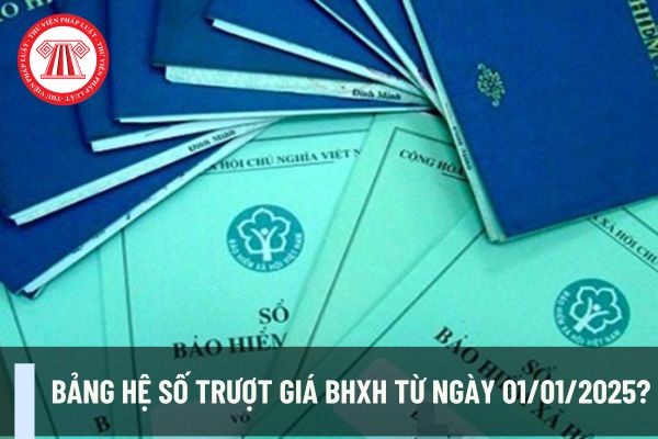 Bảng hệ số trượt giá BHXH từ ngày 01/01/2025?