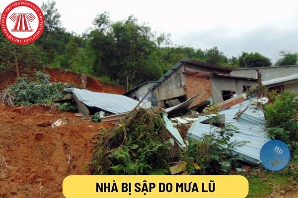 nhà bị sập do mưa lũ