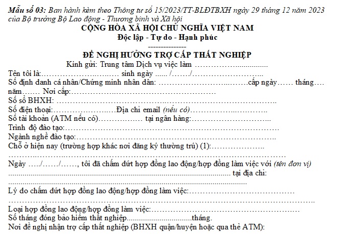 trợ cấp thất nghiệp