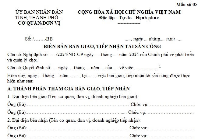 bàn giao tài sản công