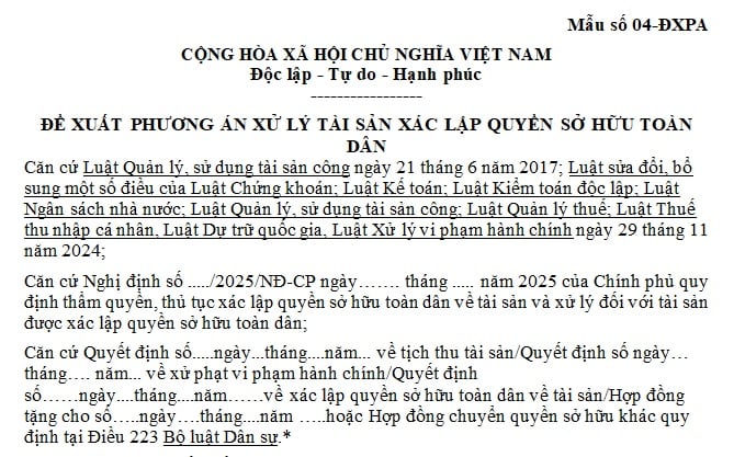 đề xuất phương án xử lý tài sản