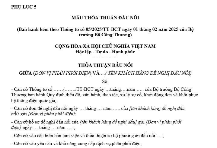 thỏa thuận đấu nối