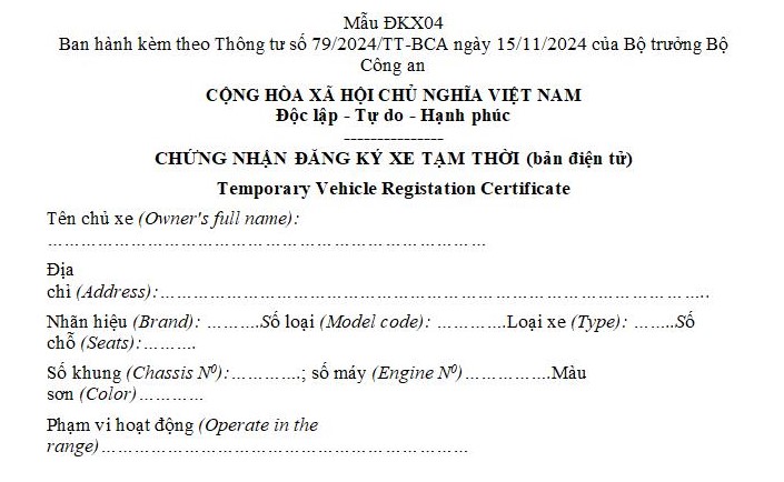 giấy chứng nhận đăng ký xe