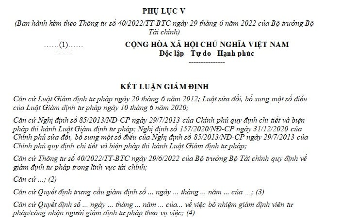 kết luận giám định tư pháp trong lv tài chính