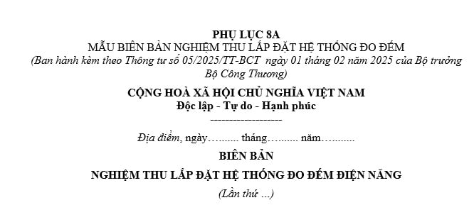 biên bản nghiệm thu lắp đặt hệ thống đo đếm