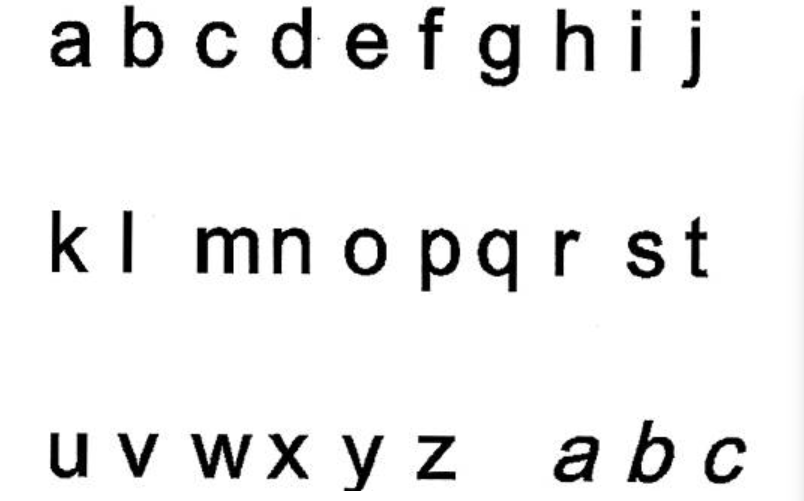 Kiểu chữ in thường, nét liền trình bày theo quy định dưới đây