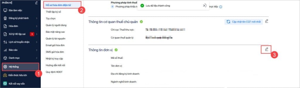 Cách cập nhật địa chỉ mới trên hóa đơn điện tử?