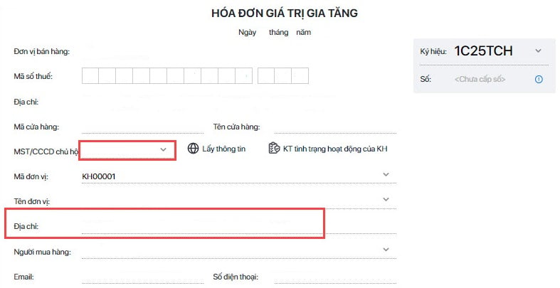 Cách cập nhật địa chỉ mới trên hóa đơn điện tử