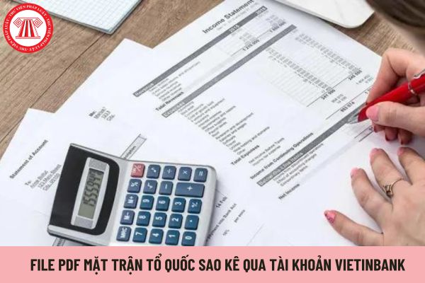 Mặt trận Tổ quốc sao kê: Tải file PDF qua TK Vietinbank ở đâu? 