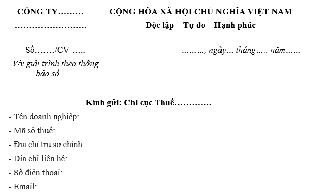 Mẫu công văn giải trình thuế thu nhập cá nhân 2 nơi mới nhất hiện nay