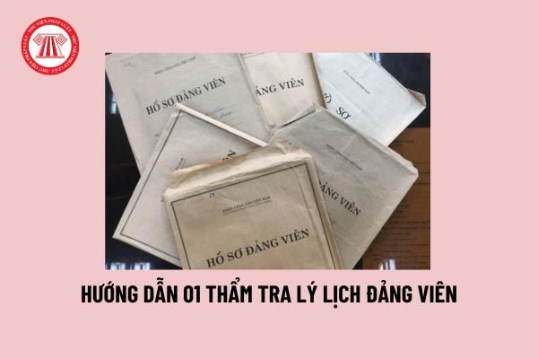 Hướng dẫn 01 thẩm tra lý lịch đảng viên? Hướng dẫn thẩm tra lý lịch đảng viên mới nhất quy định những gì?