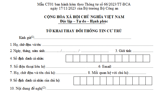 Mẫu đăng ký tạm trú mới nhất - Mẫu đăng ký tạm trú cho người ở trọ 