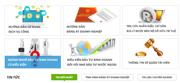 Cách tra cứu Danh mục ngành nghề đầu tư kinh doanh có điều kiện trên dangkykinhdoanh.gov.vn