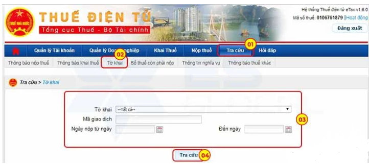 Cách tra cứu tờ khai thuế môn bài đã nộp?