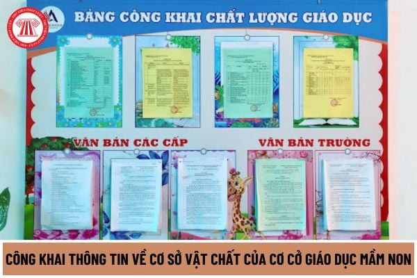 Cơ sở giáo dục mầm non cần công khai những thông tin gì về cơ sở vật chất theo quy định tại Thông tư 09/2024/TT-BGDĐT?