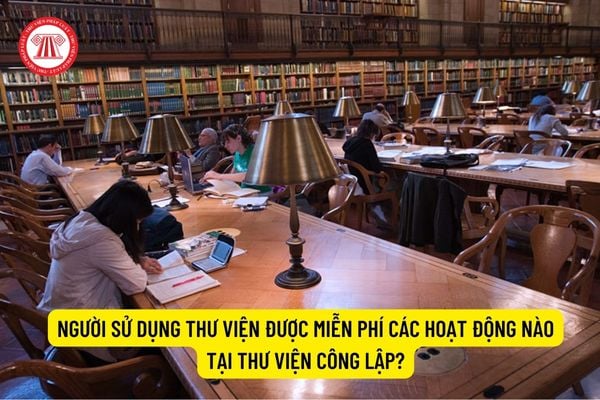 Người sử dụng thư viện được miễn phí các hoạt động nào tại thư viện công lập?