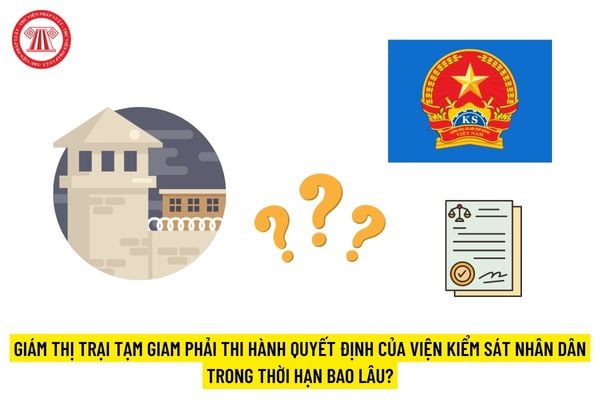 Giám thị trại tạm giam phải thi hành quyết định của Viện kiểm sát nhân dân trong thời hạn bao lâu?