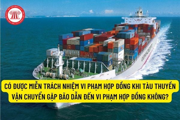 Có được miễn trách nhiệm vi phạm hợp đồng khi tàu thuyền vận chuyển gặp bão dẫn đến vi phạm hợp đồng không?