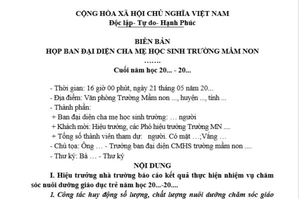 Mẫu biên bản