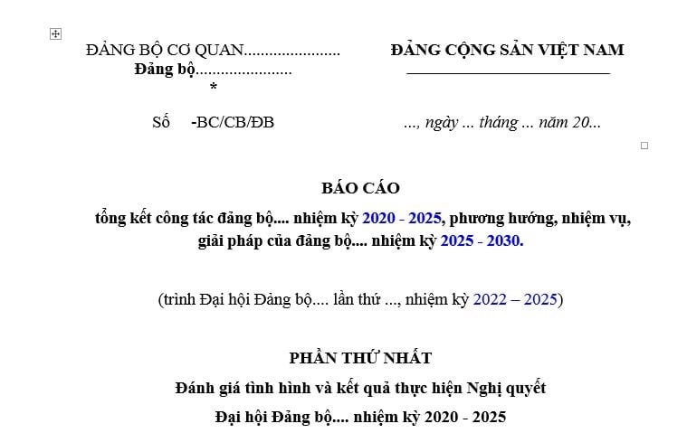 Báo cáo tổng kết nhiệm kỳ đảng bộ trình Đại hội Đảng bộ? Tải mẫu Báo cáo tổng kết nhiệm kỳ của đảng bộ mới nhất?