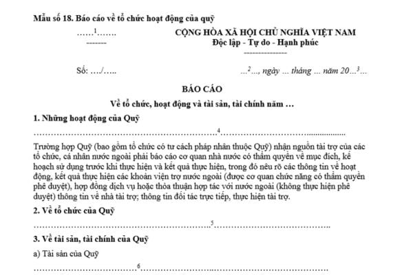 Mẫu Báo cáo về tổ chức hoạt động của quỹ từ thiện mới nhất như thế nào? Tải mẫu? Hạn nộp báo cáo?