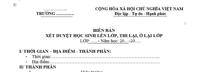 Mẫu Biên bản duyệt học sinh lên lớp là mẫu nào? Tải mẫu? Học sinh trung học không được lên lớp trong trường hợp nào?
