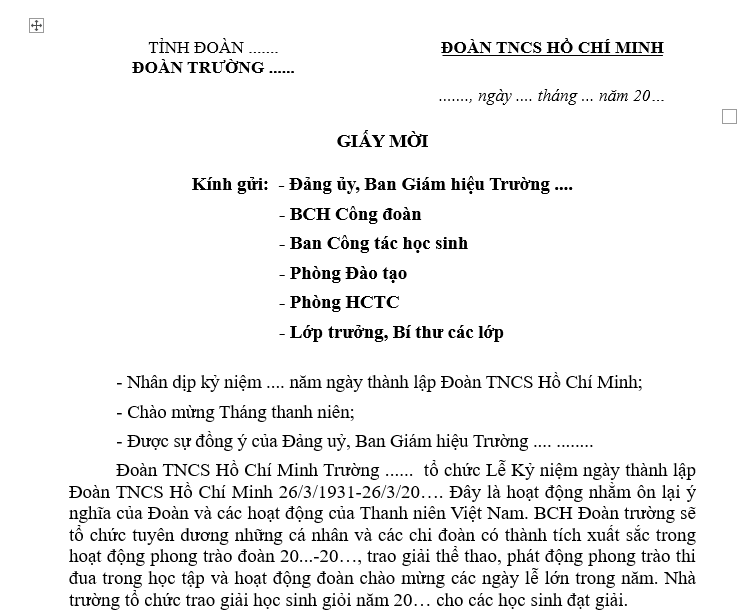 Mẫu Giấy mời dự 26 3 mới nhất? Ngày 26 3 được chọn là ngày thành lập Đoàn tại Đại hội đại biểu Đoàn toàn quốc lần thứ mấy?