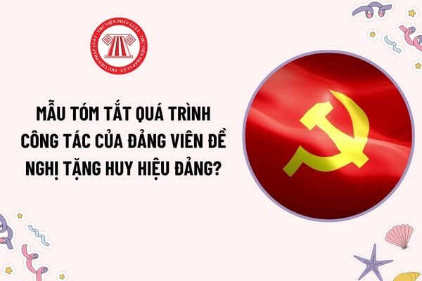 Tóm tắt quá trình công tác của Đảng viên đề nghị tặng huy hiệu đảng? Tải mẫu tóm tắt quá trình công tác?