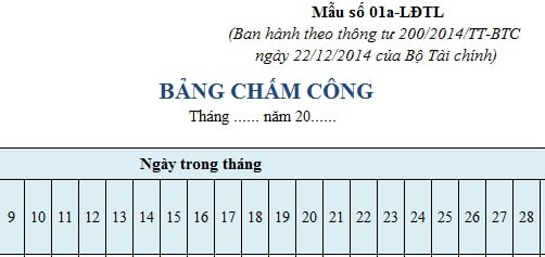 Mẫu Bảng chấm công Excel? Tổng hợp mẫu Bảng chấm công File Excel thông dụng nhất?