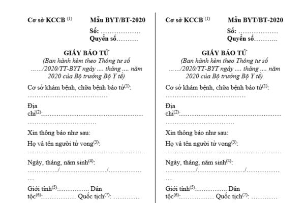 Mẫu Giấy báo tử mới nhất? Tải về mẫu Giấy báo tử mới nhất chuẩn Thông tư 24? Cách viết mẫu Giấy báo tử?