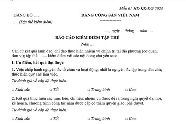 Mẫu báo cáo kiểm điểm ban thường vụ cấp ủy cấp huyện mới nhất? Tải mẫu? Ban thường vụ cấp ủy cấp huyện có chức năng gì?