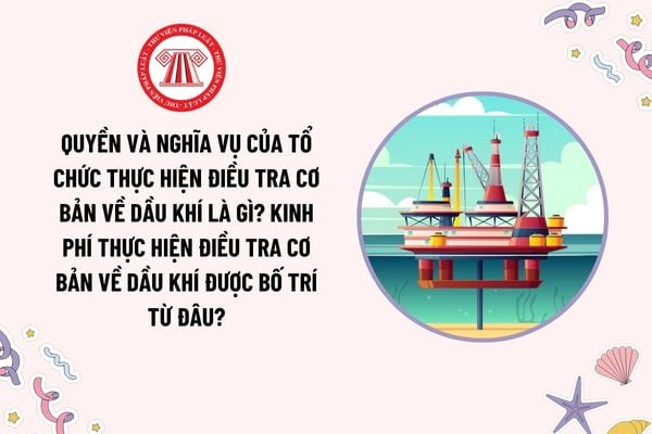 Quyền và nghĩa vụ của tổ chức thực hiện điều tra cơ bản về dầu khí là gì? Kinh phí thực hiện điều tra cơ bản về dầu khí được bố trí từ đâu?