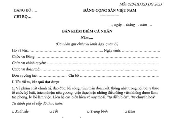 Mẫu Bản kiểm điểm Đảng viên của Bí thư đảng đoàn, ban cán sự đảng mới nhất? Tải mẫu ở đâu? Nội dung kiểm điểm của Bí thư đảng đoàn?