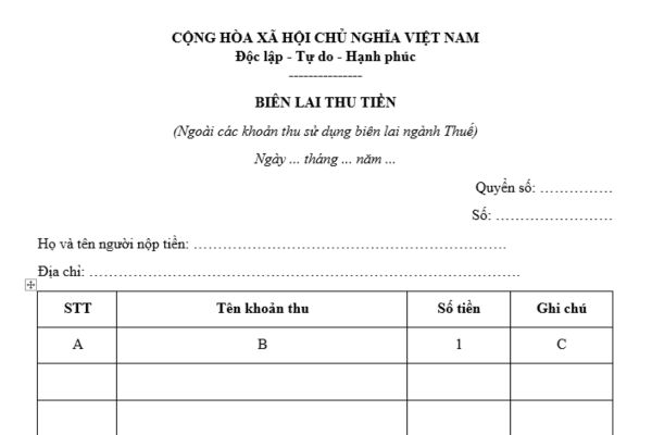 Mẫu Biên lai thu tiền dùng cho Ủy ban nhân dân xã mới nhất là mẫu nào? Cách ghi mẫu biên lai thu tiền?