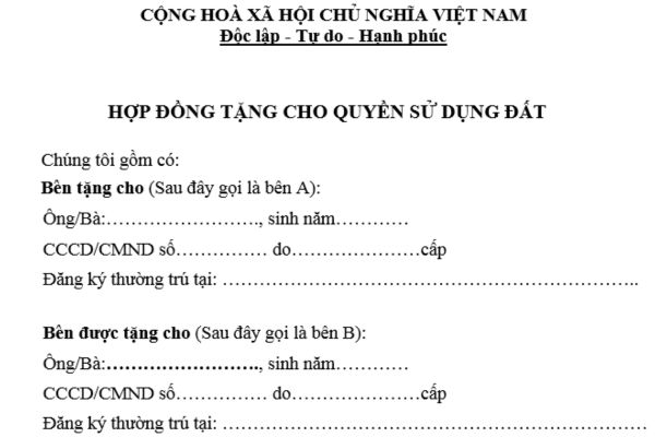 Tổng hợp các mẫu hợp đồng tặng cho tài sản mới nhất? Tải về file word? Hợp đồng tặng cho tài sản có hiệu lực khi nào?