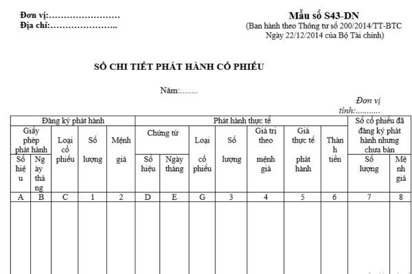 Mẫu Sổ chi tiết cổ phiếu quỹ mới nhất dành cho doanh nghiệp theo Thông tư 200? Tải mẫu ở đâu? Hướng dẫn cách ghi? 