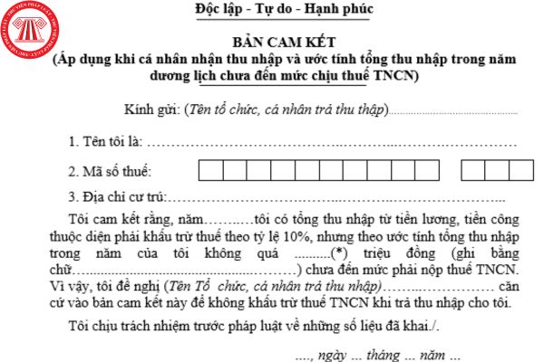 Hiện nay cam kết thuế TNCN thực hiện theo mẫu nào? Mẫu 02/CK-TNCN còn dùng không?