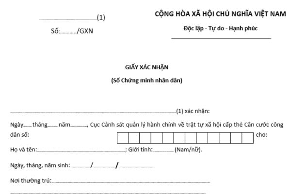 giấy xác nhận