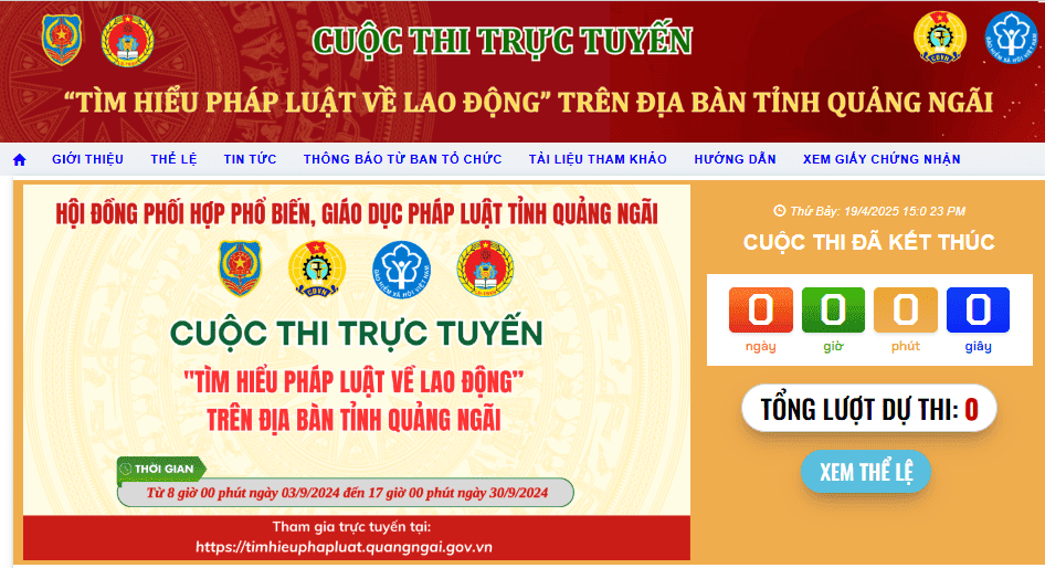Link thi Tìm hiểu pháp luật về Trật tự an toàn giao thông đường bộ tỉnh Quảng Ngãi 2025? Hướng dẫn các bước dự thi?