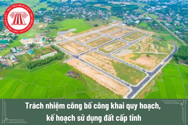 Cơ quan nào có trách nhiệm công bố công khai quy hoạch, kế hoạch sử dụng đất cấp tỉnh theo Điều 75 Luật Đất đai mới nhất?