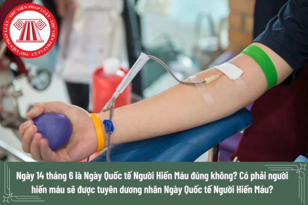 Ngày 14 tháng 6 là Ngày Quốc tế Người Hiến Máu đúng không? Có phải người hiến máu sẽ được tuyên dương nhân Ngày Quốc tế Người Hiến Máu?