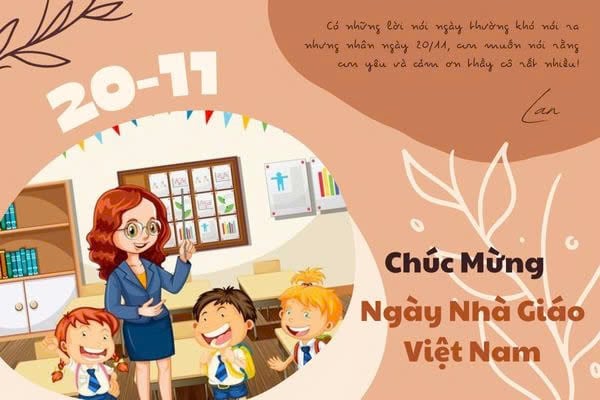 Mẫu thiệp chúc mừng 20/11 ngắn gọn