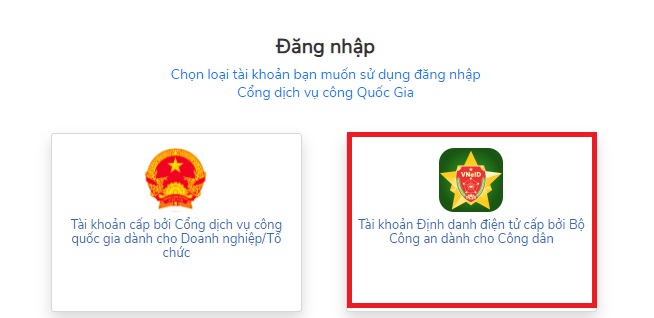 Đăng nhập dichvucong